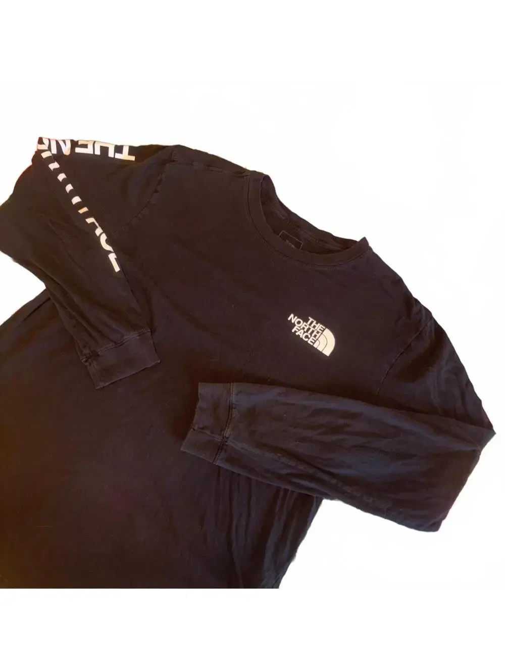 The North Face Men's Large Black Long Sleeve Logo Shirt Logo Sleeved Outdoor